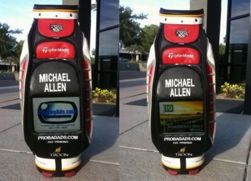 Ad Playing LCD Screens on Golf Bags