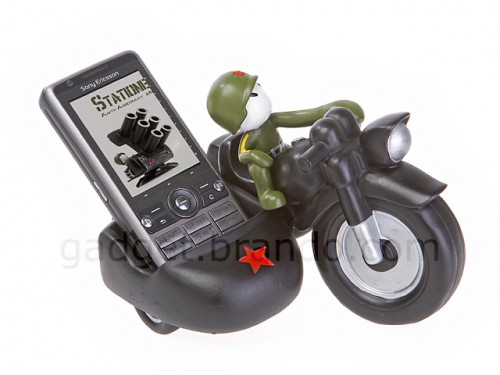 Motorcycle with Sidecar Cell Phone Holder