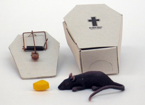 Mousetrap Coffin Tells It Like It Is