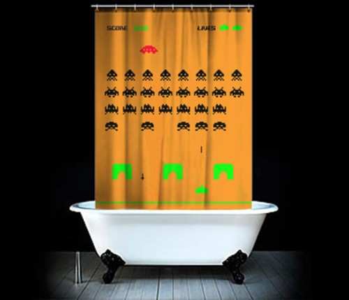 Space Invaders Shower Curtain