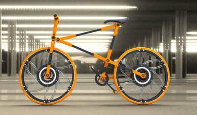 Folding Wheels on a Collapsible Bicycle Concept