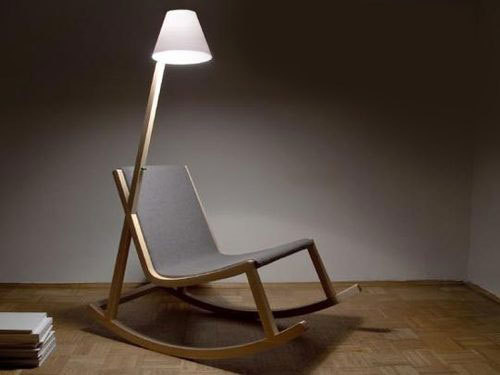 Murakami Rocking Chair Powers It's Own Lamp