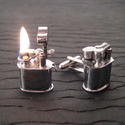 Cufflinks That Are Also Mini-Lighters