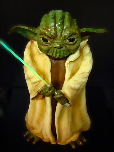 Yoda Cake with Lightsaber