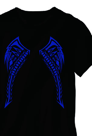 Light Up LED Sound Activated Tribal Wings T-Shirt