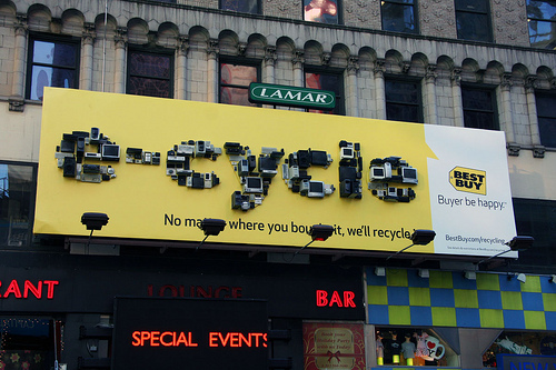 Best Buy's Billboard Made of Recycled Electronics