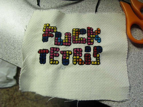 F#@K Tetris Cross Stitch