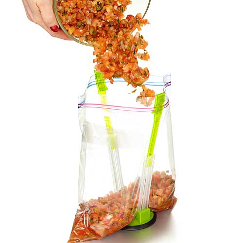 Stay Open Bag Holder Makes Filling Bags Simple