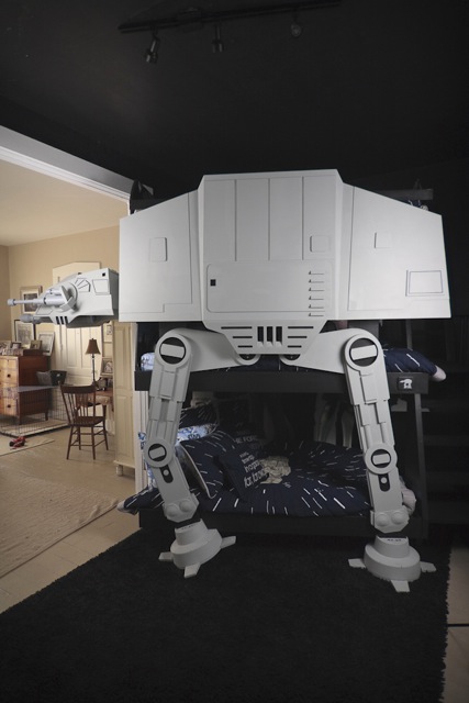 Got a Spare 400 Hours?  Make Your Kid a Tri-Level Star Wars Imperial Walker Bed
