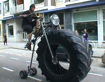 Bicycle with a Monster Truck Wheel