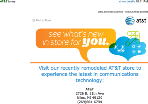 FAIL! AT&T Invites Customers Nationwide to Niles, MI for 25% Off