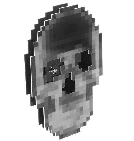 Pixelated Skull Clock