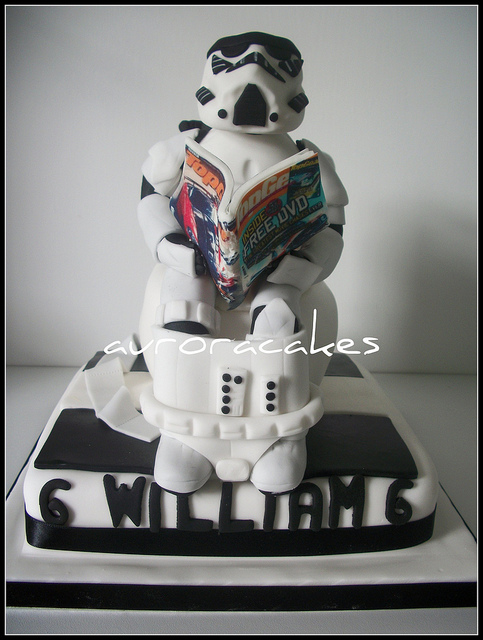 Best. Cake. Ever. Stormtrooper on the Toilet Cake