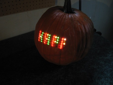 Halloween Pumpkin with Scrolling LED Matrix Display