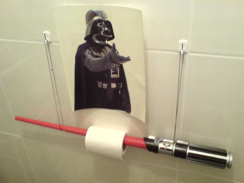 The Empire Strikes Crack: Lightsaber Toilet Paper Holder