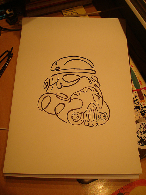 One Line Drawing Stormtrooper