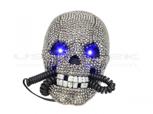 Diamond Skull Phone with Light Up Eyes