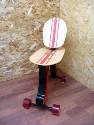 Skateboard Chair Rolls On