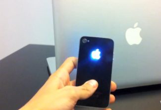 Modded iPhone 4 with Backlit Glowing Apple Logo on Back