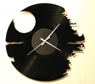 Recycled Record Death Star Clock