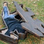 crime scene pose coffin