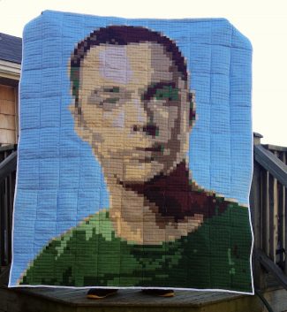 7500 Pixels in this Sheldon Cooper Pixel Quilt
