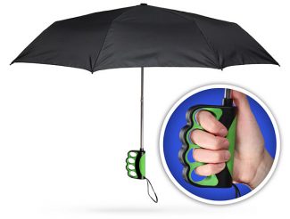 Finger Grip Handle Umbrella for Texting in the Rain