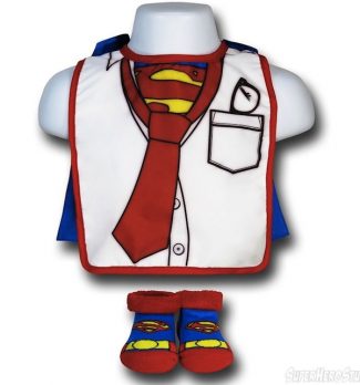 Superman Clark Kent Bib and Booties