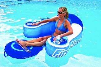 Pool Lounger with Drink Cooling Armrests